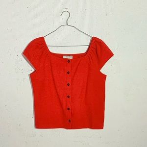 Madewell Texture & Thread Button-Front Top